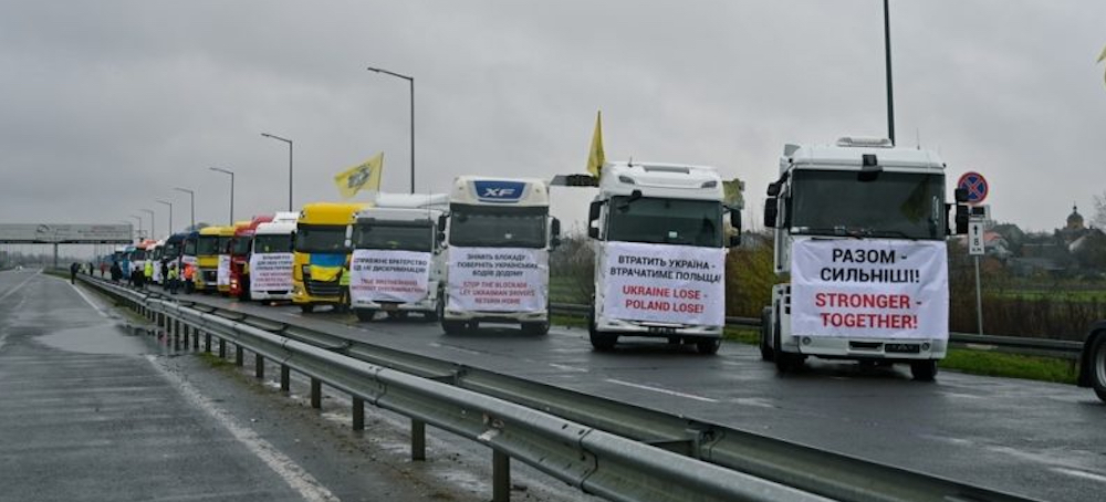 Ukraine poland truckers blockade