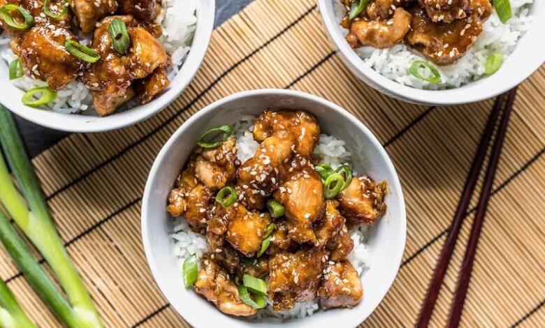 This sesame chicken with cashews and dates is crazy delicious