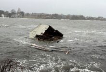 Maine fishing shacks tide storms