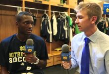 Jac collinsworth out notre dame broadcasting