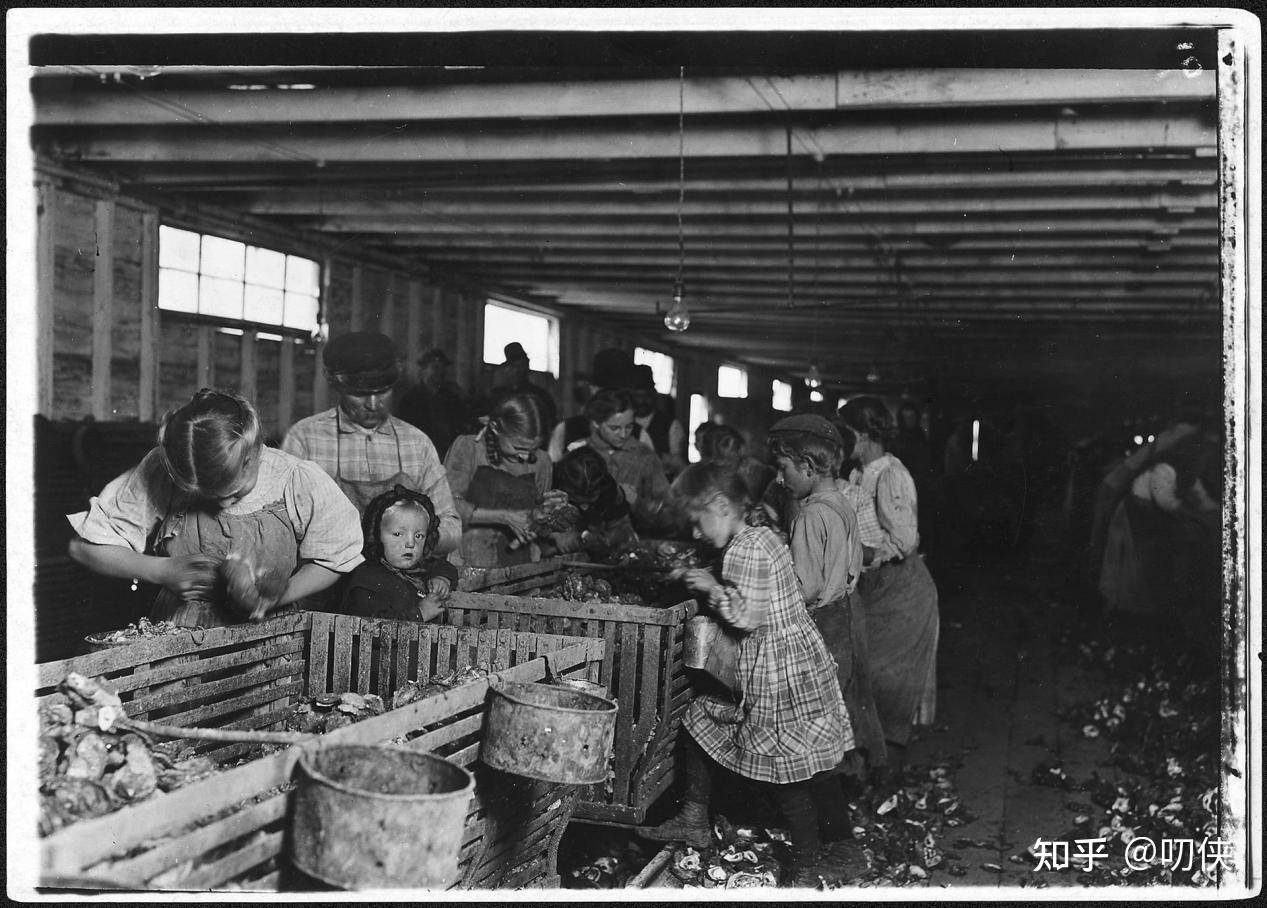 Labor child revolution industrial old during year shrimp oyster manuel picker work hb