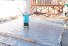 Backyard ice skating rink