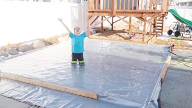 Backyard ice skating rink