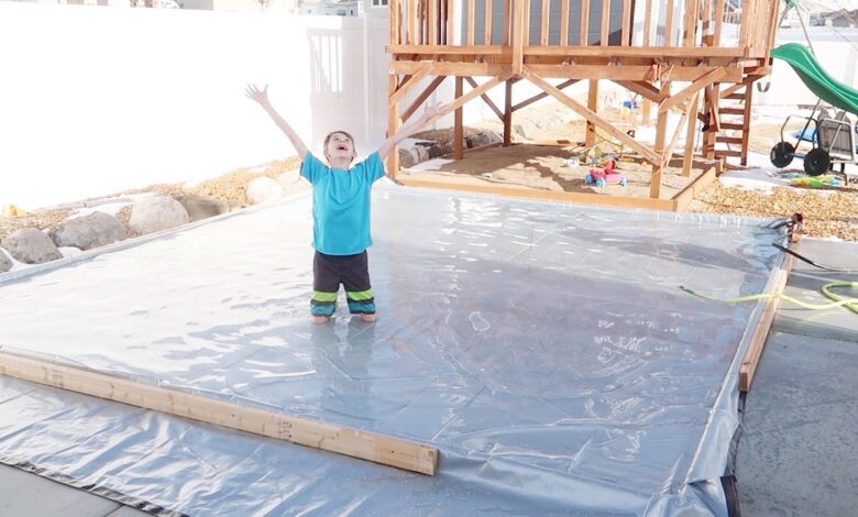 Backyard ice skating rink