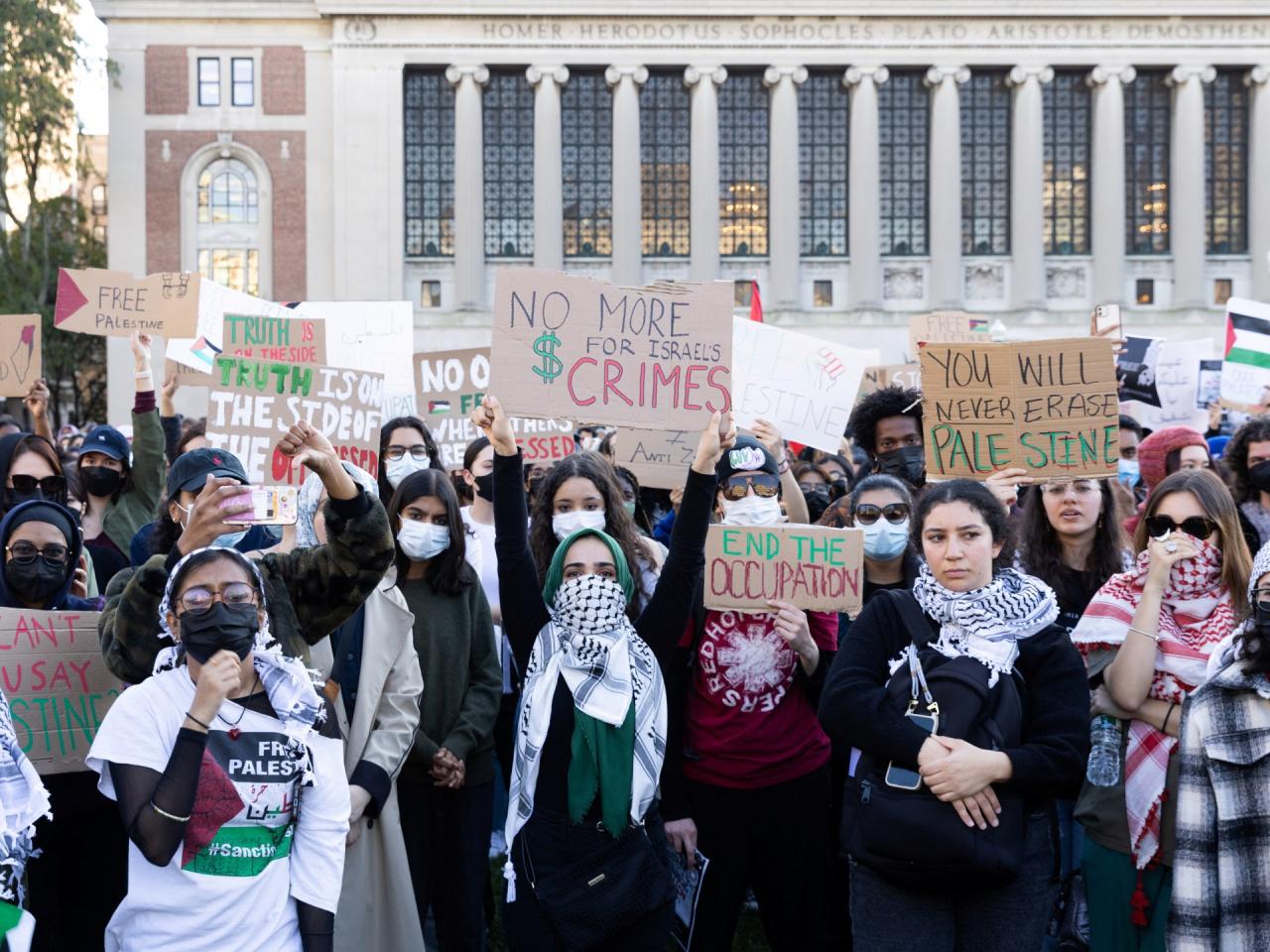 Barnard college free speech restrictions israel hamas war