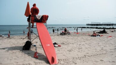 Drone lifeguard beach