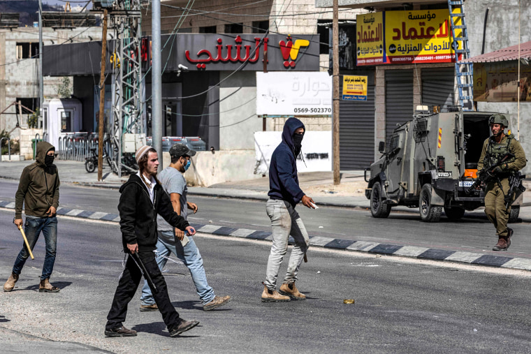 West bank palestinians settlers