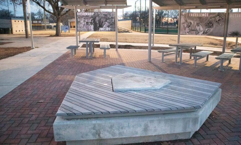 Jackie robinson statue destroyed wichita baseball league