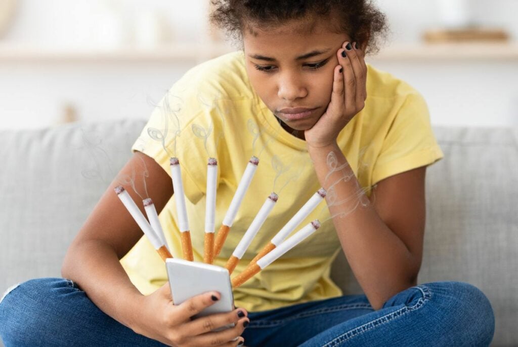 Children nicotine zyn social media