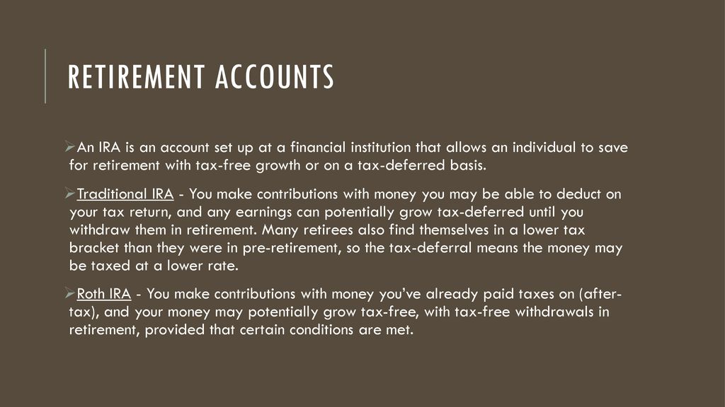 Retirement plan tax insurance money finance