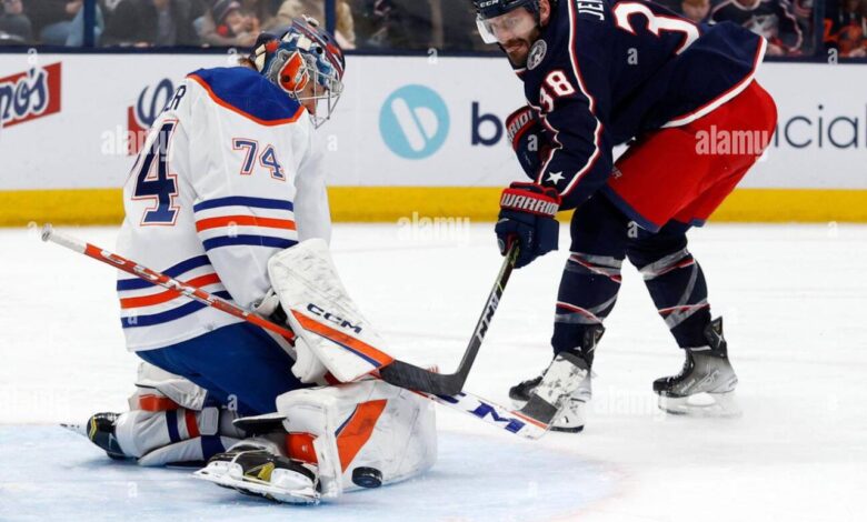 Oilers stuart skinner defeat blue jackets