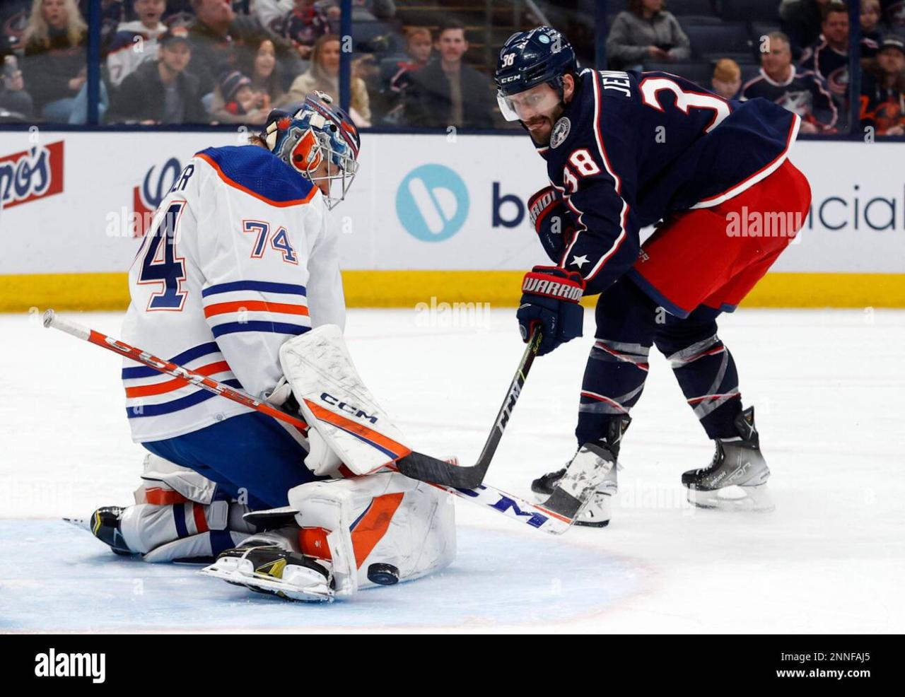 Oilers stuart skinner defeat blue jackets