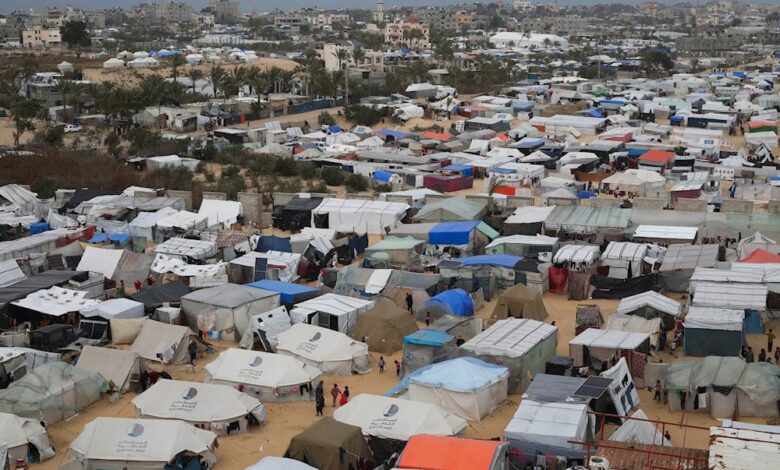 Gaza displaced tent camps rafah