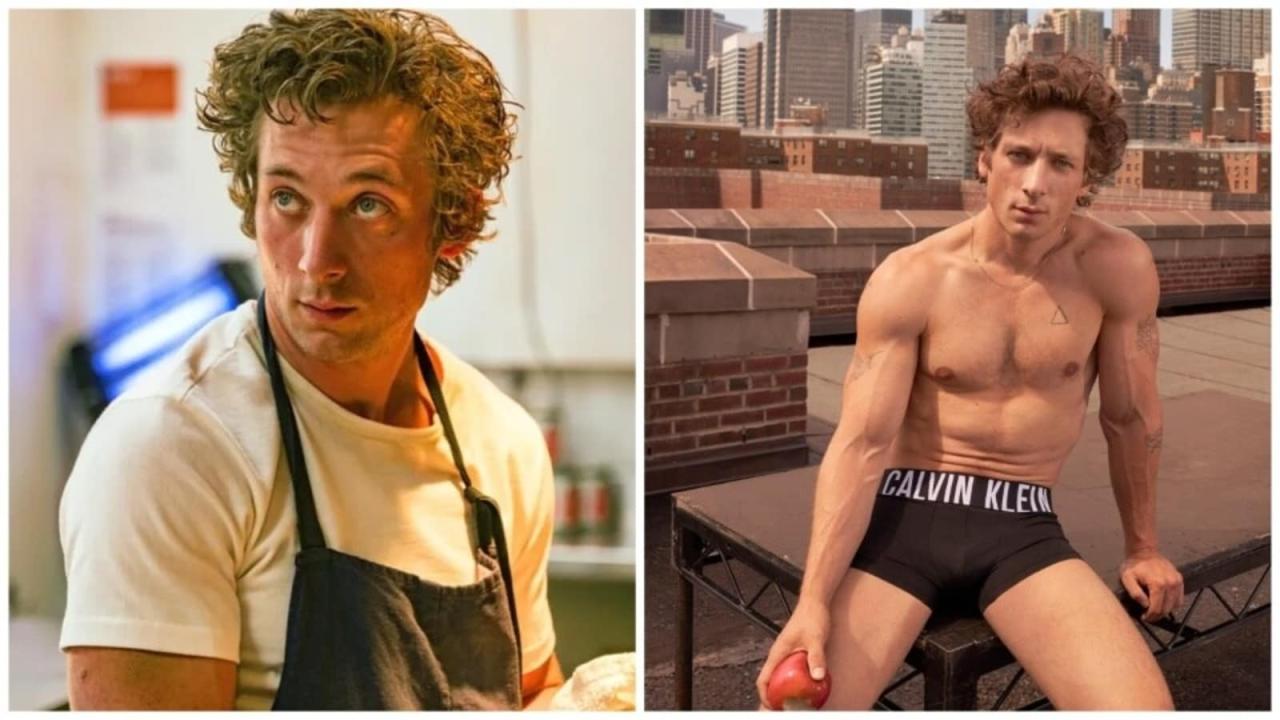 Jeremy allen white calvin klein ad red couch