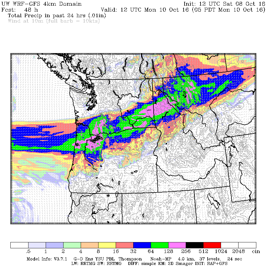 Atmospheric rivers forecast rain