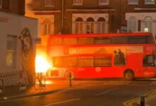 London wimbledon bus fire