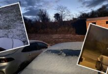 Cold weather ice wind snow south