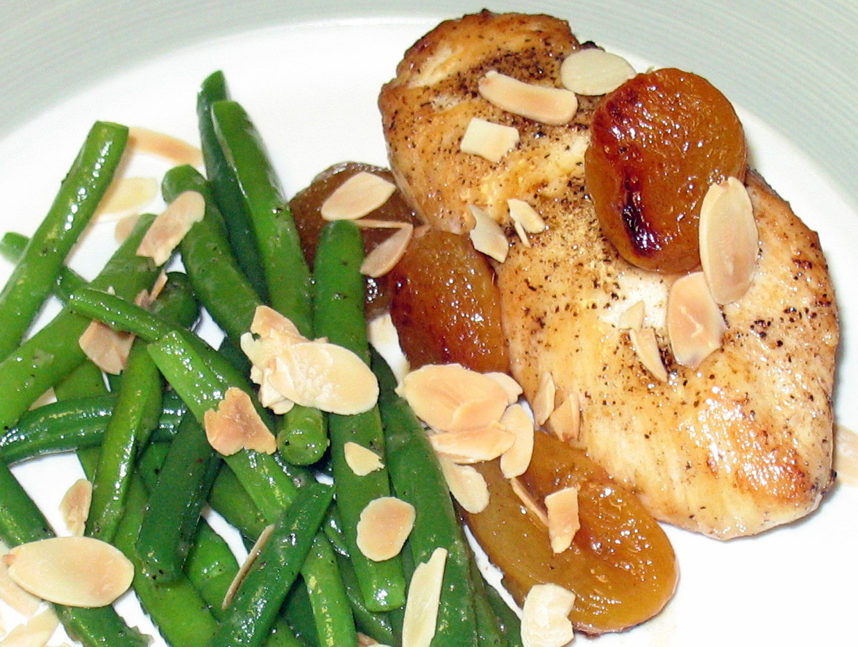 Simple yet surprising skillet ginger chicken with apricots